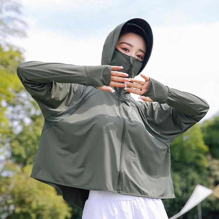 2025夏季新款UPF50+网红防晒衣女防紫外线户外骑车遮阳斗篷防晒服