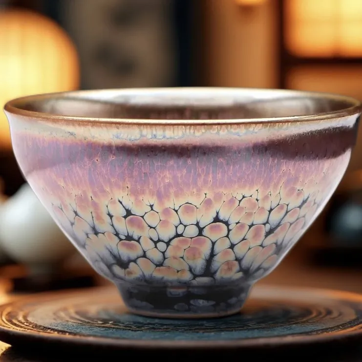 建盏 薄胎束口盏 建盏陶瓷主人杯茶杯建阳建盏复古个性