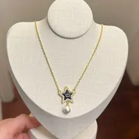 铜合金项链 X0192时尚气质百搭精致白色五角星项链饰品颈链锁骨链