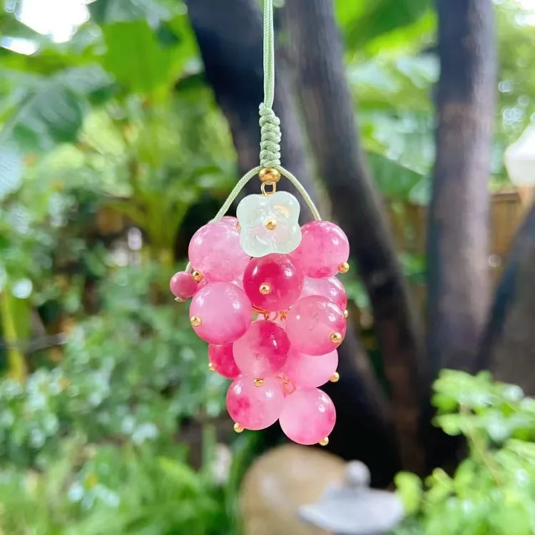 灵隐寺景区葡步高升夏日红提红葡萄钥匙扣包包挂件汽车后视镜挂饰