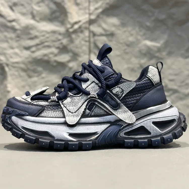 做旧老爹鞋男款2025新款厚底增高休闲鞋复古潮鞋网红同款轮胎鞋子