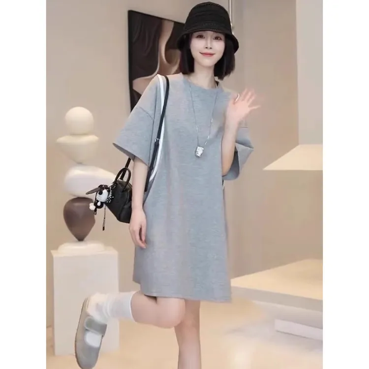 宽松大版T恤裙女