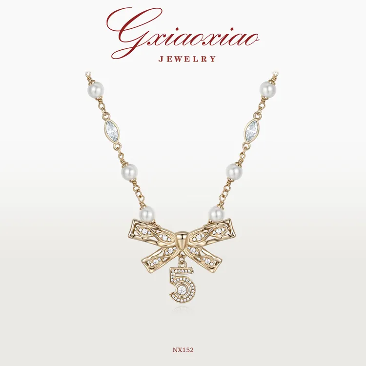 G XIAOXIAO 法式气质高级优雅百搭赫本风蝴蝶项链 NX152新年礼物