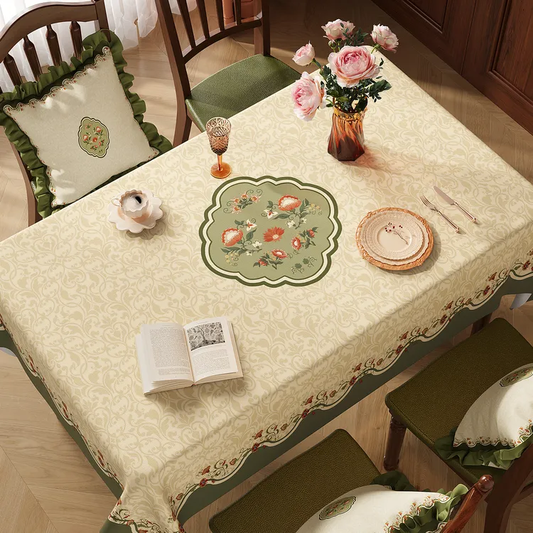 中式复古轻奢高级感桌布防水防油免洗防烫皮革餐桌垫桌面保护垫子