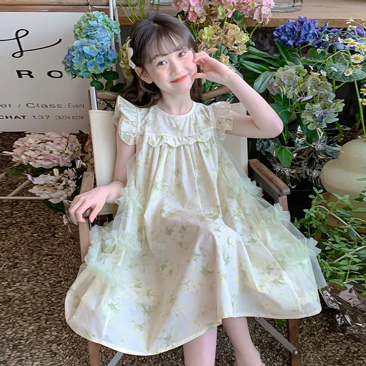 女童连衣裙夏季2025新款儿童裙子无袖背心女孩公主裙大童夏装洋气