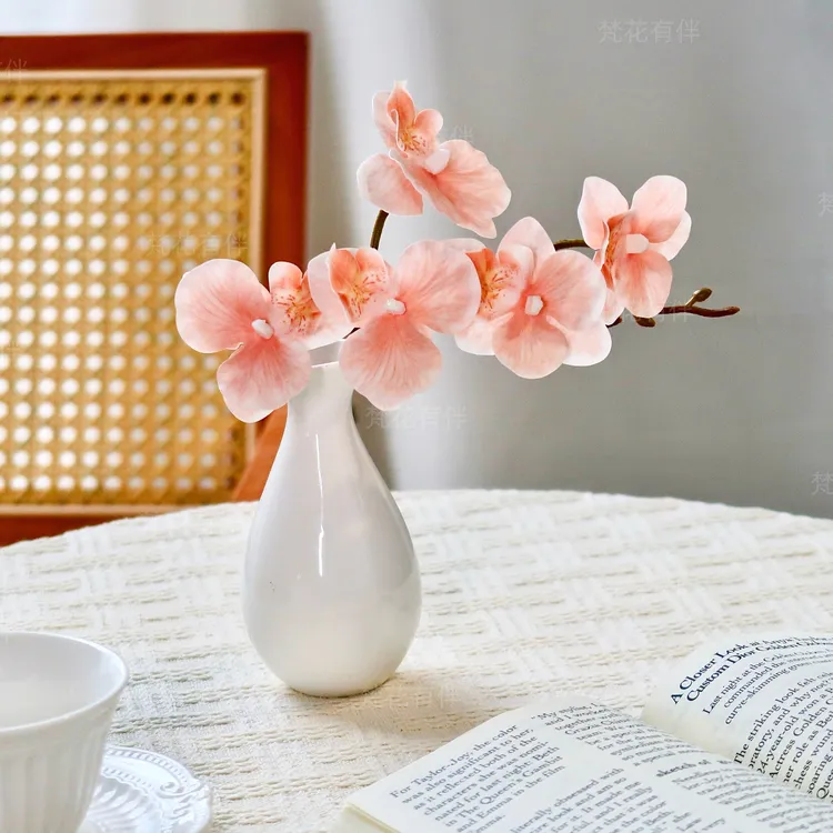 蝴蝶兰仿真花摆设花瓶高级感假花花艺摆件装饰客厅玄关轻奢