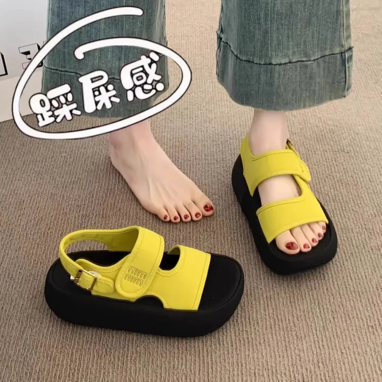 阿童木魔术贴厚底凉鞋女童2026新款百搭夏季松糕厚底学生罗马凉鞋