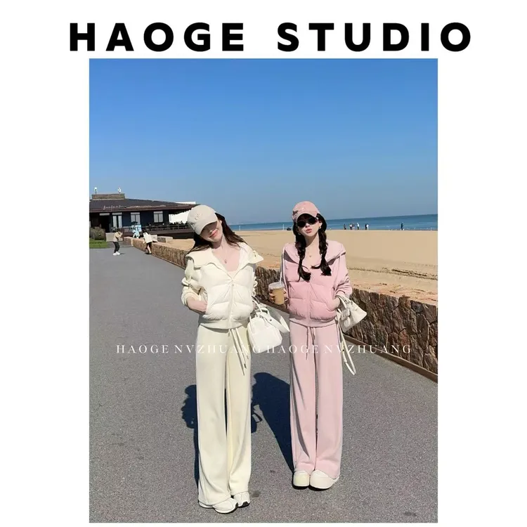 浩哥女装●奶系小暖包HGQ4TZ8321A羽绒服+裤子预休闲冬季穿搭