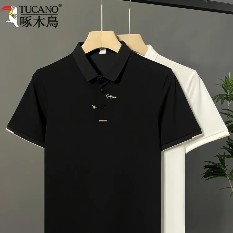 TUCANO/啄木鳥翻领T恤夏季薄款短袖Polo衫男上衣字母刺绣休闲百搭