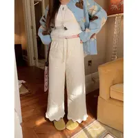 Dazi金大支  荷叶边夹棉休闲裤女九分裤1126/0508