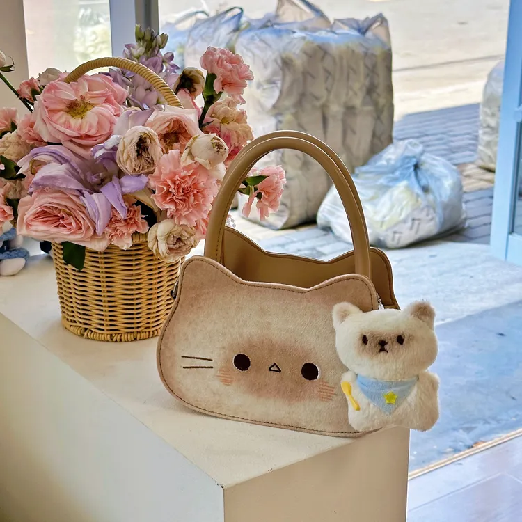 小众卡通烤面包小猫单肩包2025夏季百搭可爱手提包通勤斜挎包