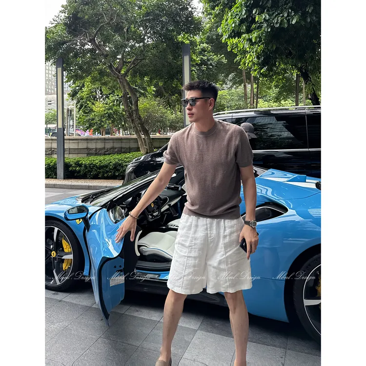 MBNL-F「余晖针织录」秦磊男装羊毛混纺16针织短袖LL-WSY1118