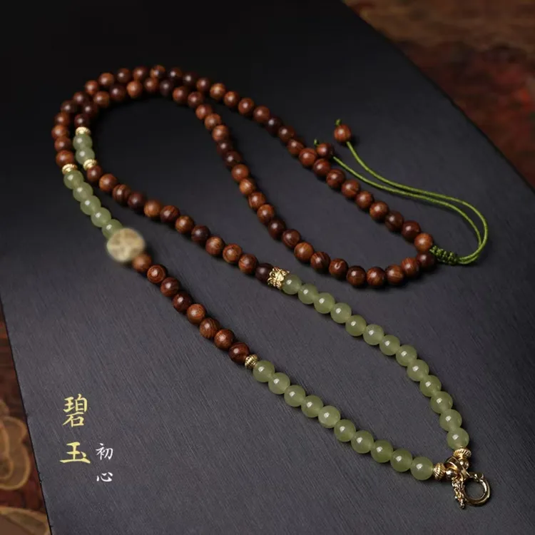 A08唐卡天珠佛牌万能链子藏式民族风复古唐卡绳中式项链手编原创