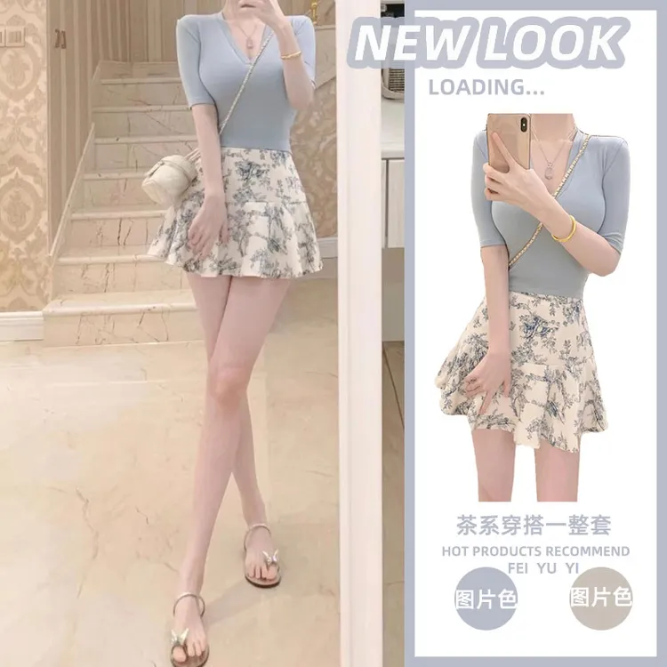 财阀千金清冷感贵系衣服夏季小众炸街气质女装轻奢高级感裙子套装