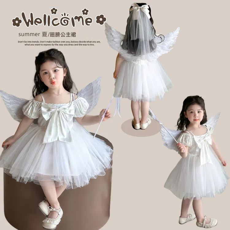 女童夏季连衣裙2025新款时髦女宝宝夏款洋气礼裙小女孩网纱公主裙