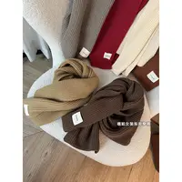 【锁温】韩系纯色贴标气质针织毛线围巾温柔围脖加厚保暖女秋冬