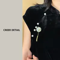 合金贝壳胸针 国风压襟复古流苏胸针