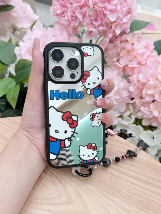 HelloKitty手机壳镂空大镜面壳适用iPhone16promax苹果15pro1413