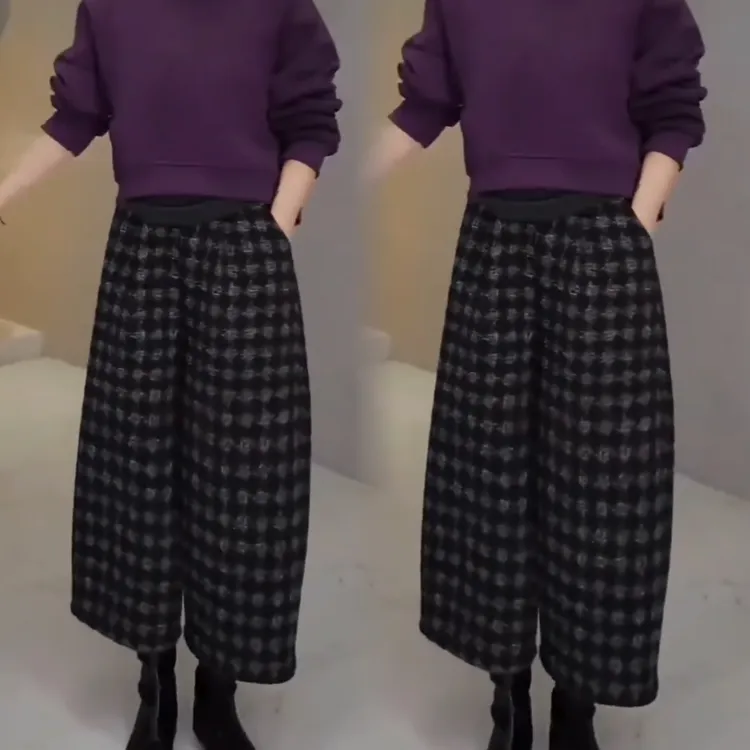 2025秋冬新款洋气宽松显瘦百搭气质高档网红同款不贴身九分灯笼裤