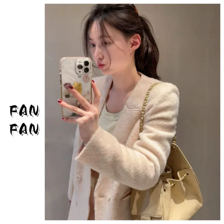 饭饭家【大女主范儿】双面羊绒大衣外套