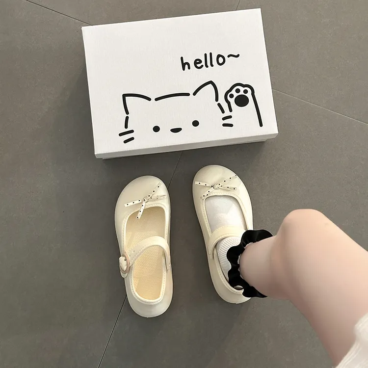 法式复古蝴蝶结包头凉鞋女款2025夏季新款外穿百搭纯色玛丽珍凉鞋