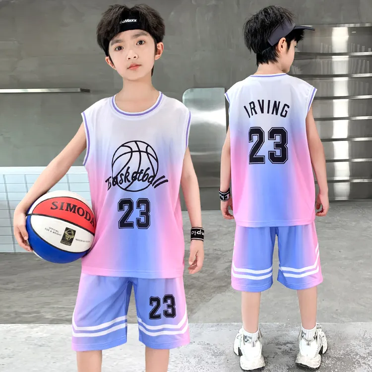 儿童篮球服运动速干套装男童2025新款中大童夏季无袖背心23号球衣