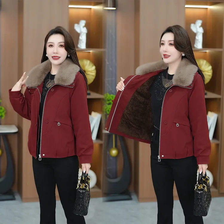 2025冬季新款加绒加厚保暖短外套加厚休闲时尚宽松显瘦派克服女