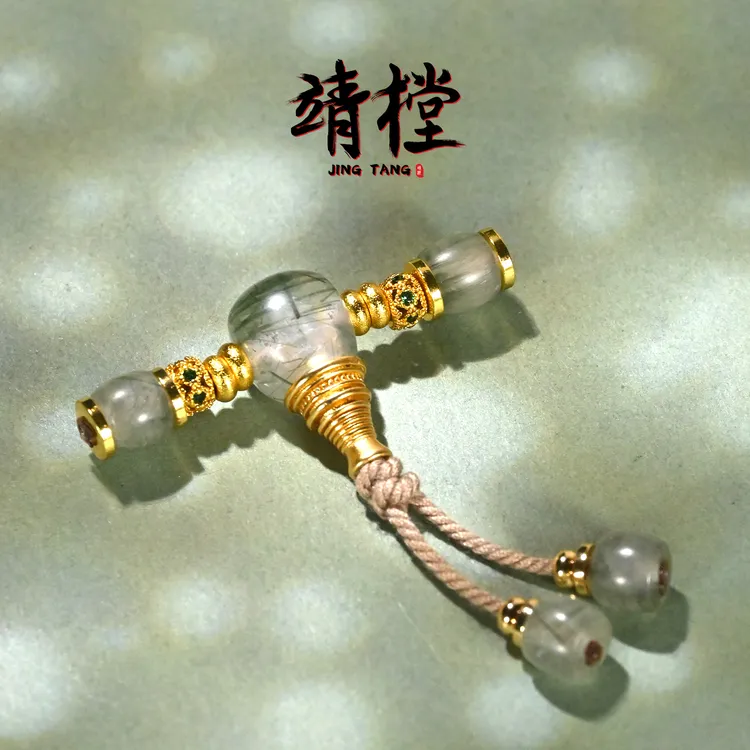 9MM绿发晶三通万向轴弟子珠套装文玩108手串手持全套配饰配珠配件