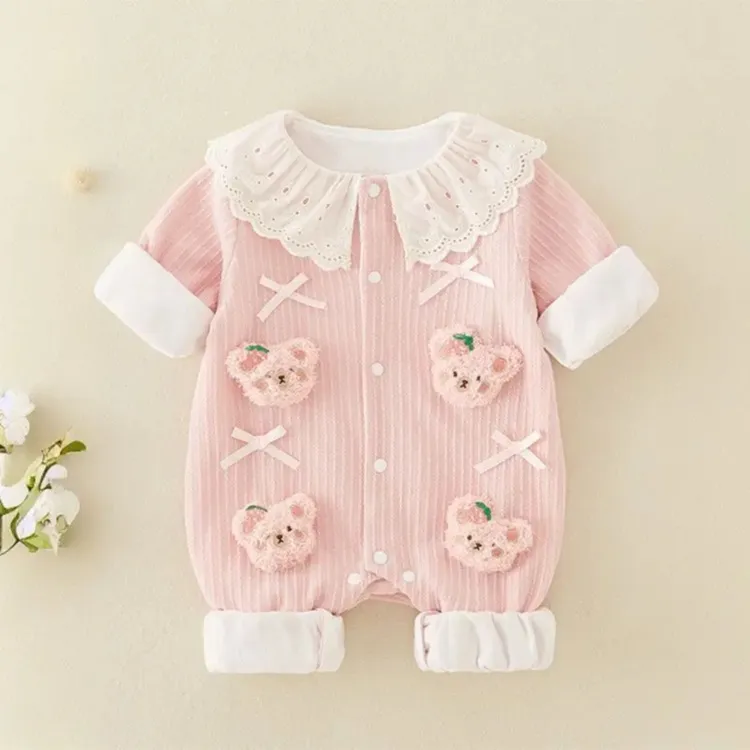 2025春秋女哈衣爬服纯棉连体衣公主婴儿洋气可爱风公主甜美爬服