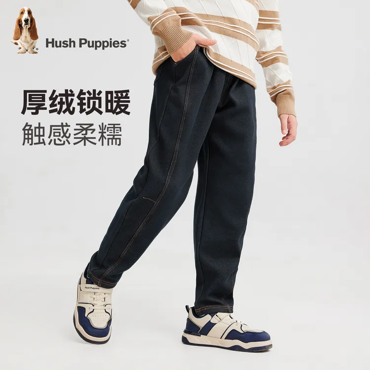 S暇步士童装2025年冬季新款休闲简约一体绒长裤HPTDBD14CK923