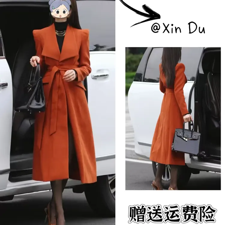 2025秋季新款时尚显瘦气质女士网红洋气风衣百搭款D23458