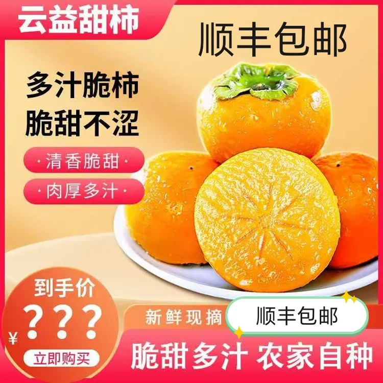 【文刚专属】云南绿色种植园新鲜现摘甜脆柿子健康自然脱涩甜脆柿子