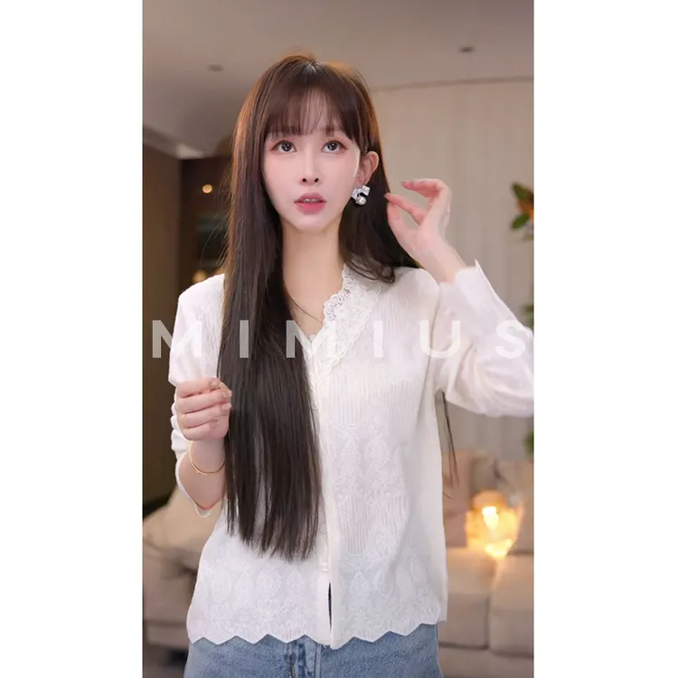 【mimius】P 重工温柔千金感钩花V领针织衫 WG09065