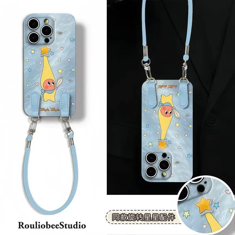 旋转持剑星星人挂绳适用iPhone17苹果16手机壳华为vivoppo小米15