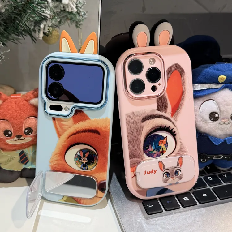 奥菲顿大眼朱迪尼克支架适用苹果17/16胖子手机壳华为vivoppo小米