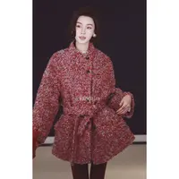 19-【五彩缤纷】宝儿家含幂BS09525412绵羊毛小香风时尚百搭大衣