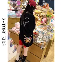 【X•TONG】后背卡通米奇印花宽松百搭T恤 8065