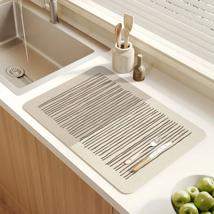 诧寂风厨房台面沥水垫吸水咖啡机专用吸水垫吧台洗手台垫碗盘餐垫商品图