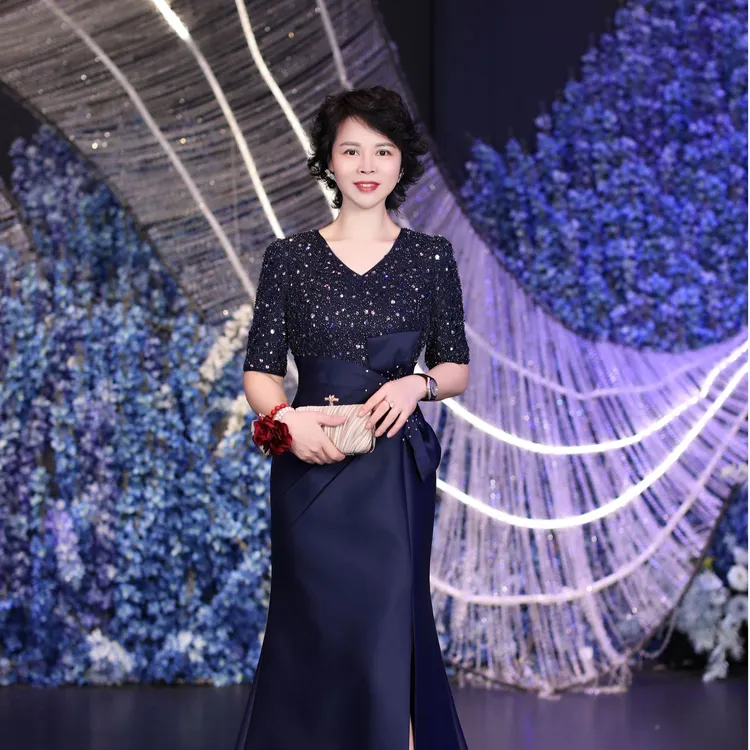 BOFEINA/帛妃娜礼服显瘦气质轻奢时尚喜婆婆妈妈装2025婆婆婚宴服