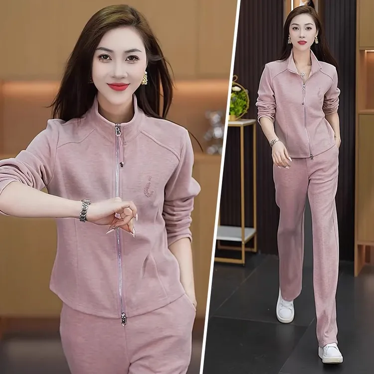 运动服套装女春秋高级感立领开衫卫衣洋气减龄宽松显瘦休闲两件套