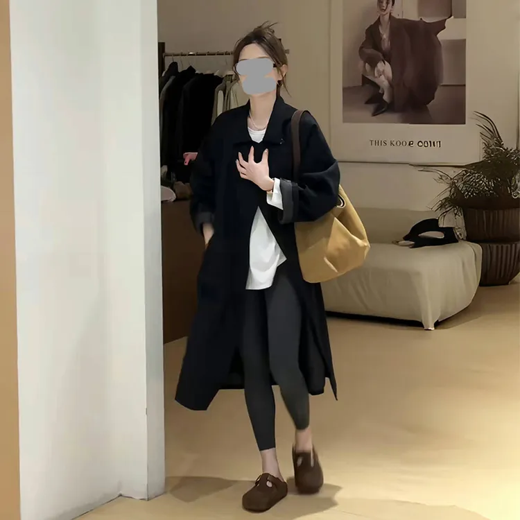 【旧金山】秋季新款韩系时尚简约气质大气百搭显瘦风衣