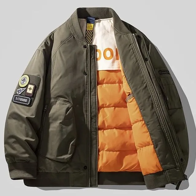 山系复古空军飞行员加厚工装防寒服男士冬季保暖立领夹克2807