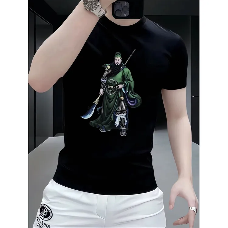 新款百搭潮牌T恤男重磅弹力短袖高街设计感宽松痞帅半袖上衣体恤