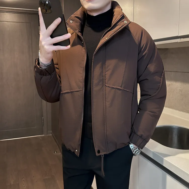 潮牌痞帅立领棉服外套男冬季2025新款高级感男士时尚短款休闲棉衣