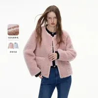 【可可专属】LIME/莱茵莱茵福莱尔颗粒感羊剪绒短大衣LDGD9BTHC904