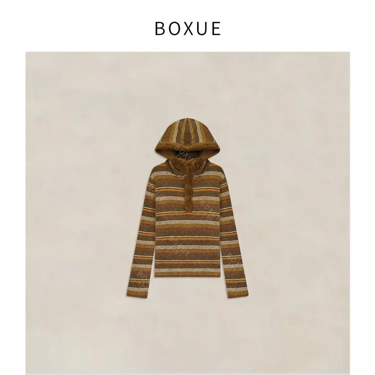 BOXUE“寻觅”2025秋冬新款高级感条纹轻奢 卫衣#250928WY5311