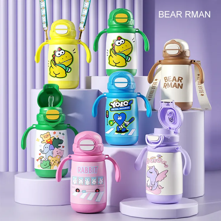 双用儿童保温杯带吸管刻度316不锈钢保温女学生水壶学饮水杯便携