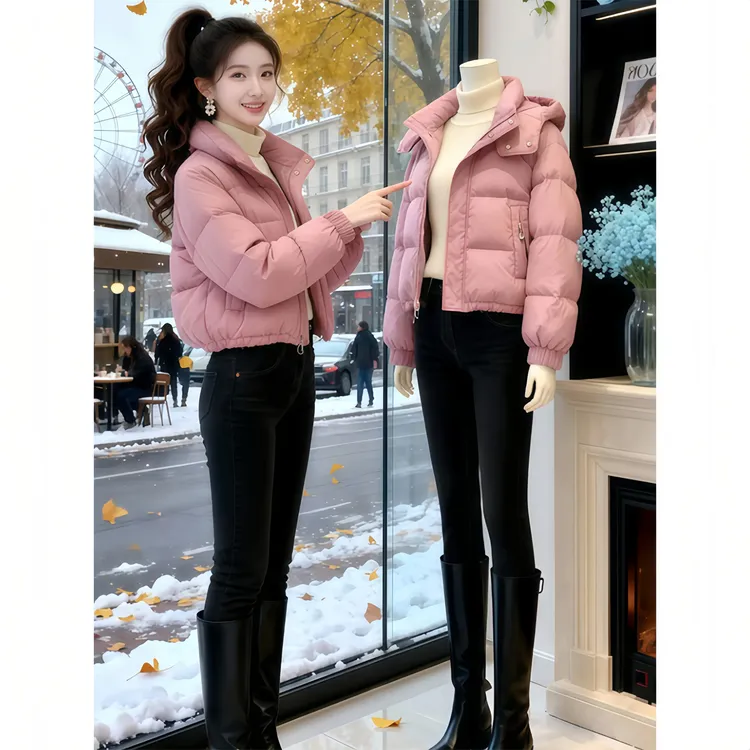 【麦冬凝露】短款小个子立领棉服女2025冬季新款甜美风加厚保暖棉衣