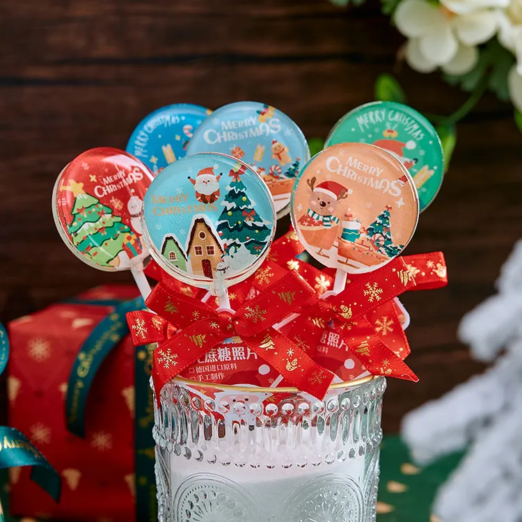 圣诞节礼物无蔗糖棒棒糖照片糖节日活动仪式感送小朋友惊喜礼品