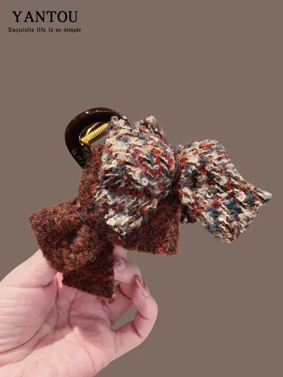 复古双面蝴蝶结抓夹女高级感2025新款鲨鱼夹子发夹后脑勺大号发饰